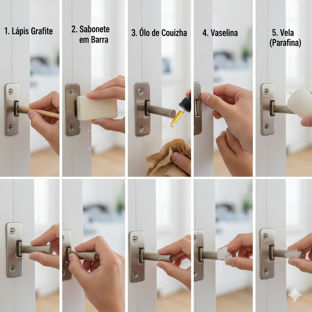 O que fazer quando a porta range sem óleo spray