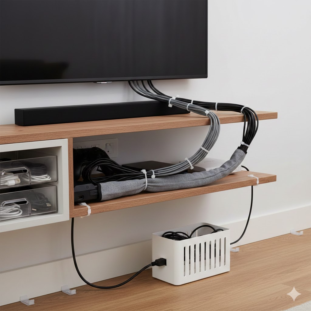 organizar fios e cabos em casa